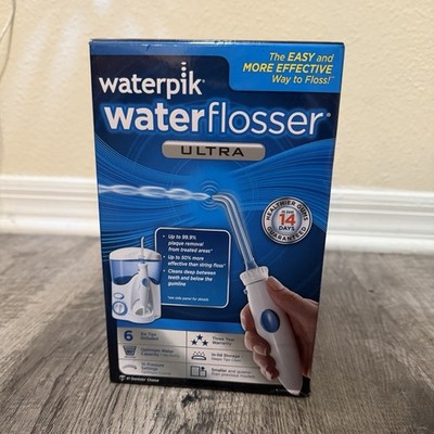 Waterpik Ultra Water Flosser White/Blue 10 Pressure Settings 360° Tip Rotation
