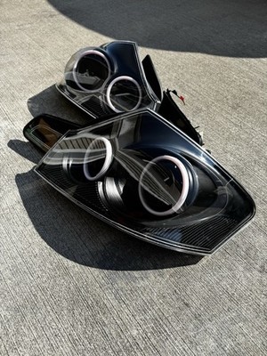 Infiniti G37 V36 G35 Q40 07-14 4dr Sedan Halo Tail Lights Black Carbon Reflector