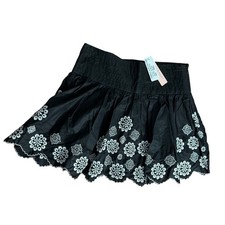 NWT Y2K Whimseygoth coquette fairycore Eyelet Embroidered Boho Small Mini Skirt