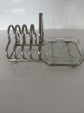 Vintage Silver Plated Toast Rack Set  w/ Hand...