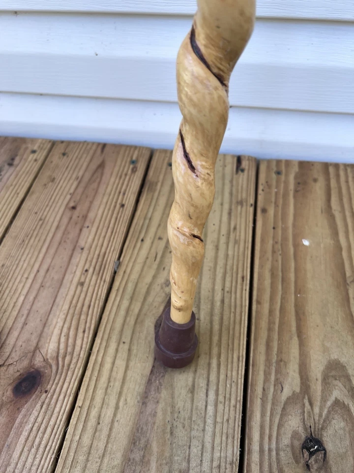 Bastón de madera hecho a mano madera 40 pulgadas de largo Foto 3 de 4