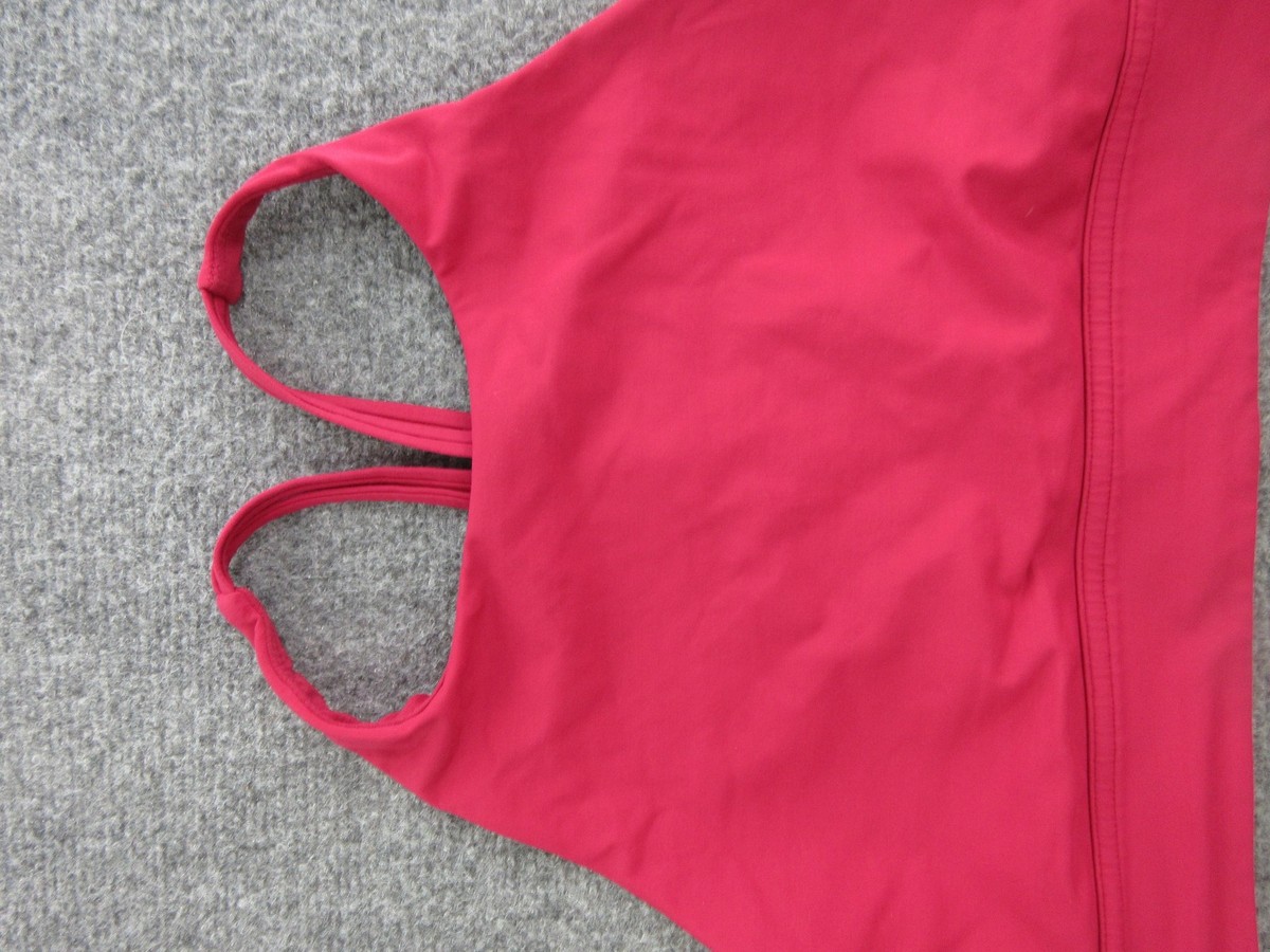 Lululemon Sports Bra Womens 10 Pink High Neck Strappy Crossback