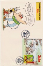 ENVELOPPE 1er JOUR grand format Journée du timbre 1999   Bloc  Asterix