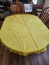Vintage Vera Round Bright Yellow Tablecloth