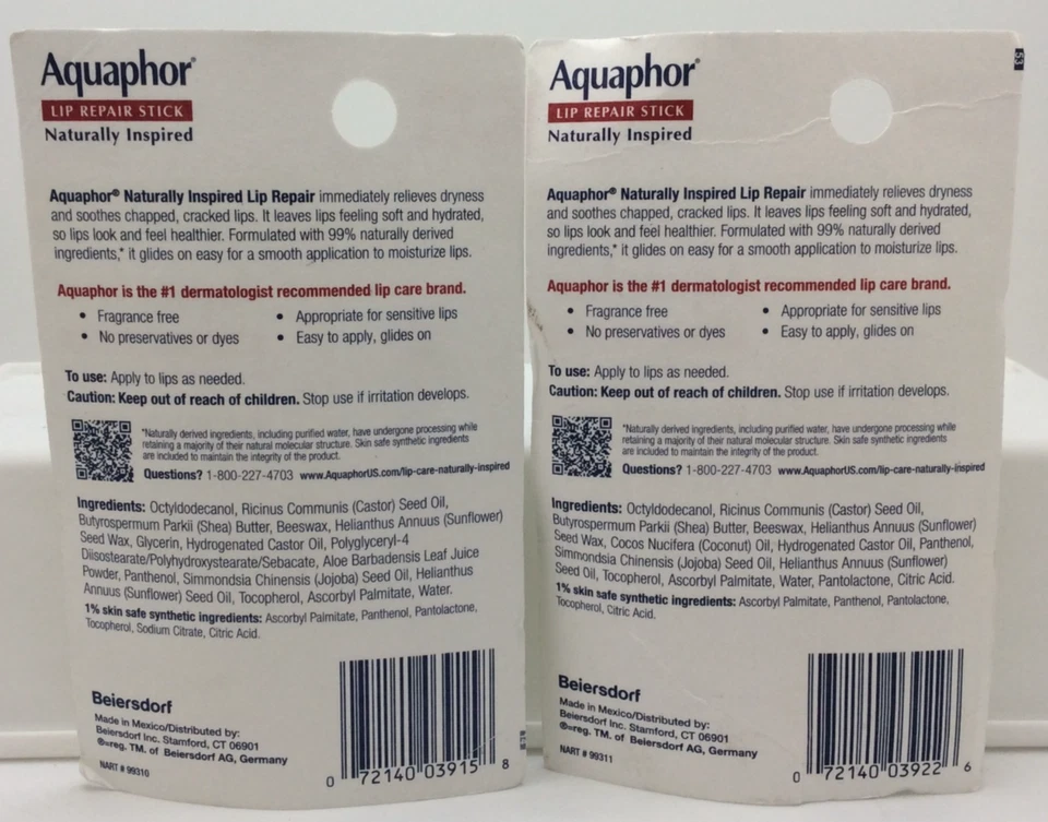 Barra reparadora de labios Aquaphor con aceite de coco y aloe vera, 0,17 oz 🔥PAQUETE DE 2🔥 Foto 2 de 2