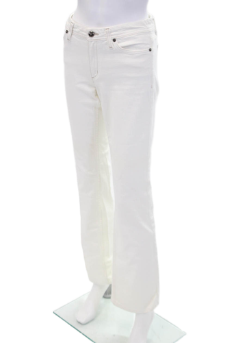 Habitual Womens Cotton Buttoned Straight Leg High Rise Jeans White Size S - Picture 2 of 6