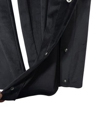 Victoria Secret Large Wide Leg Snap Black Pants Velour Lux Diamante High Rise