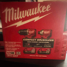 Milwaukee M18 Brushless Compact 2-Tool Combo Kit 18V Li-Ion (2) Batteries