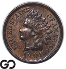 1901 Indian Head Cent Penny AU, Sharp Strike, Nice Copper Tone
