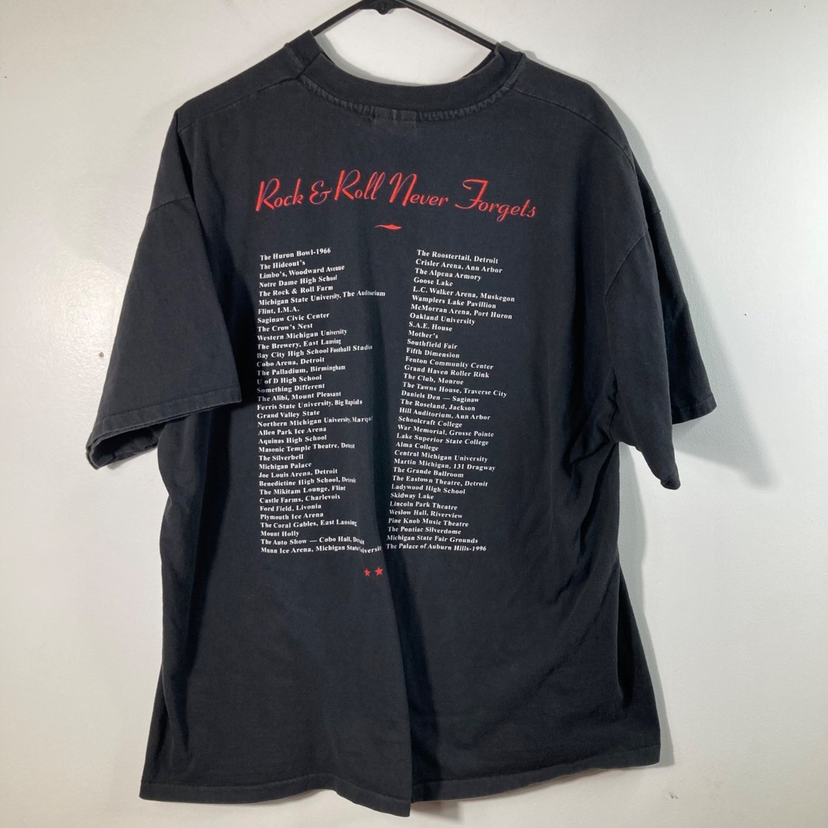 90s Bob Seger Tee Shirt Rock & Roll Never Forgets Hanes Beefy Tee 2XL Black View 2