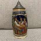 Vintage Music Box Hand Painted German Beer Stein and Lid. Very Rare. — photo 1