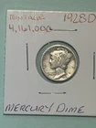 1928 D Mercury Dime , 90% Silver , Mintage Of 4,161,000 , Please View Pictures