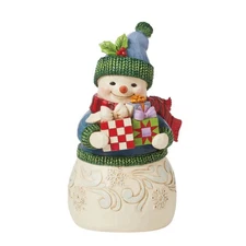 Jim Shore SNOWMAN WITH GIFTS FIGURE-UNWRAP THE JOY 6015522 Arms Full Of Presents