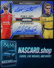 2024 Prizm Matt Kenseth Carl Edwards Iconic Dual Autographs Blue Shimmer 4/4
