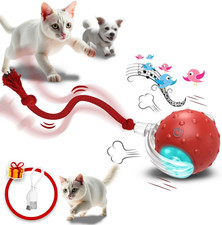 Interactive Cat Toys for Indoor Cats, 360  Smart Automatic Rolling Pet Ball, Rol