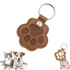 2 x Fur Keepsake Keychain Pet Paw Shaped Leather Keychain for Dog Cat Hair
