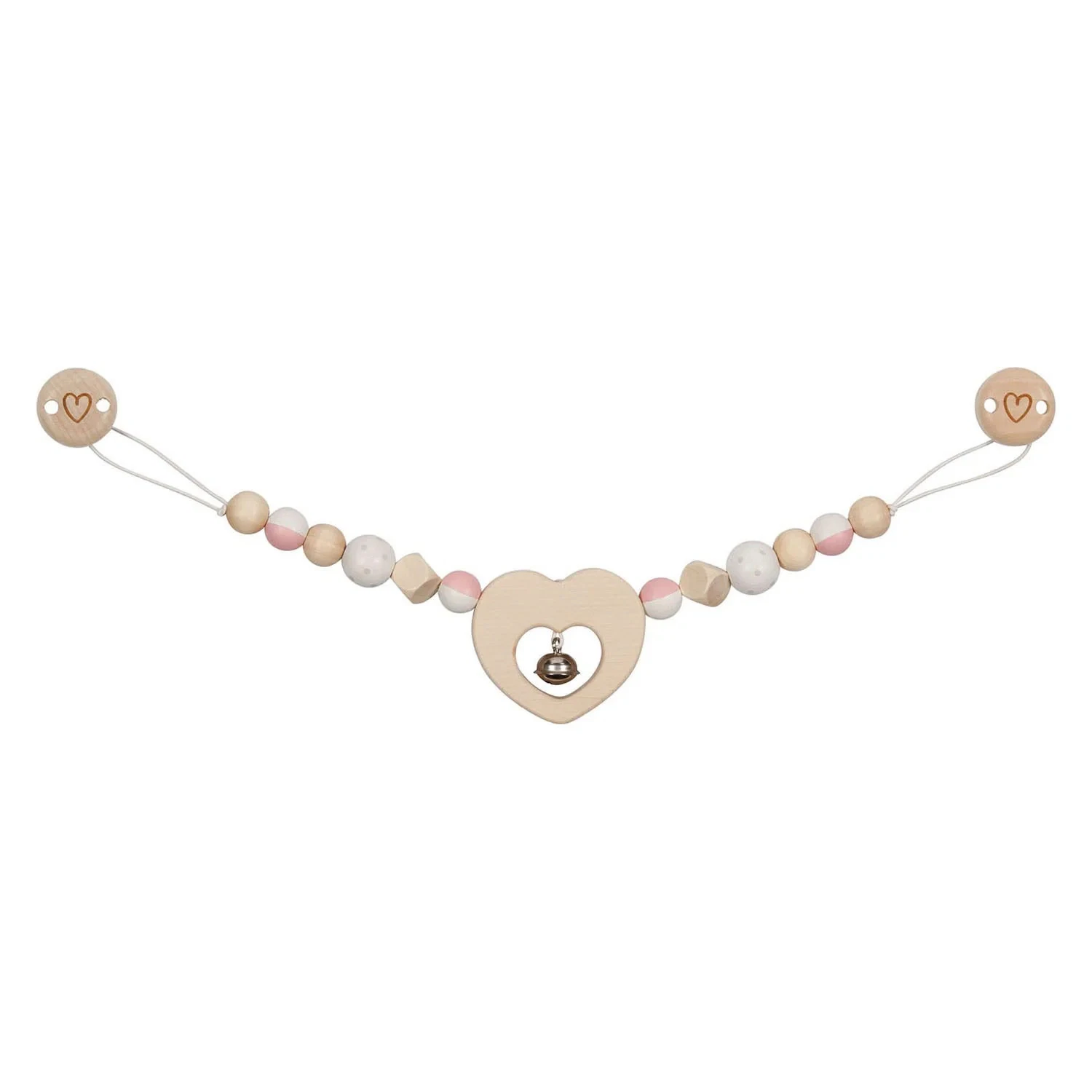 Goki Wooden Cart Necklace Heart With Clips