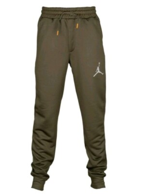 NWT NIKE BOYS MED JORDAN OLIVE GREEN CANVAS JOGGER CUFFED PANTS