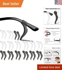 21 Pairs Anti-Slip Silicone Eyeglass Ear Grips - Clear  Black Comfort Fit