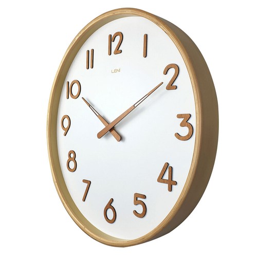 Leni Deco Large Rounded Decorative Home Wall Timepiece Clock 53cm White - Picture 2 of 2