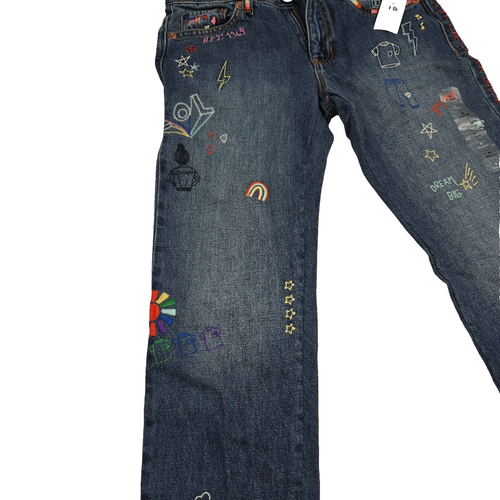 Gap 1969 Girls Limited Edition Embroidered Blue Jeans Sz 8 NWT - Picture 3 of 11