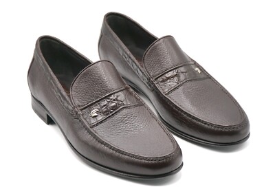 NWT STEFANO RICCI Leather Loafers  EAGLE Shoes Eu 44 Uk 10 Us 11  (SR1644)