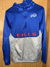 NFL TEAM APPAREL YOUTH XL 18 1/4 ZIP BUFFALO   BILLS PULLOVER HOODIE B51 