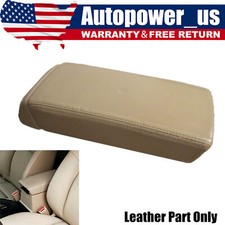 Fits For 2003-2007 Honda Accord Leather Center Console Lid Armrest Cover Beige