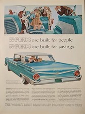 1959 Ford Motor Company Galaxies Club Victoria Teal 2 Door Print Ad 1959 Ford Motor Company Galaxies Club Victoria Teal 2 Door Print Ad