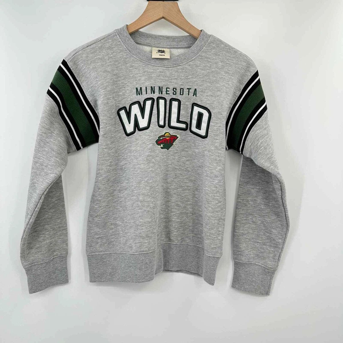 NHL Minnesota Wild Hockey Crewneck Sweatshirt Sz Youth Md 10 12