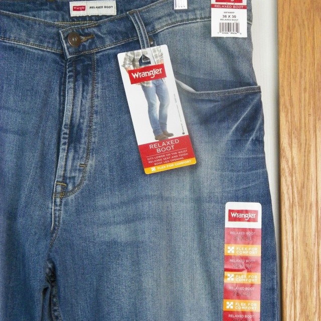 Wrangler Relaxed Boot Mens Jeans 38 X 30 Flex Comfort New With Tags | eBay