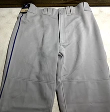 Mizuno Gray Pro Royal Blue Piped Opened Hemmed Baseball Pants Mens XXL New Tags