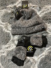 NEW Champion Girls Performance Fabric Beanie OS  Duo Dry Glommet Gloves 4/7