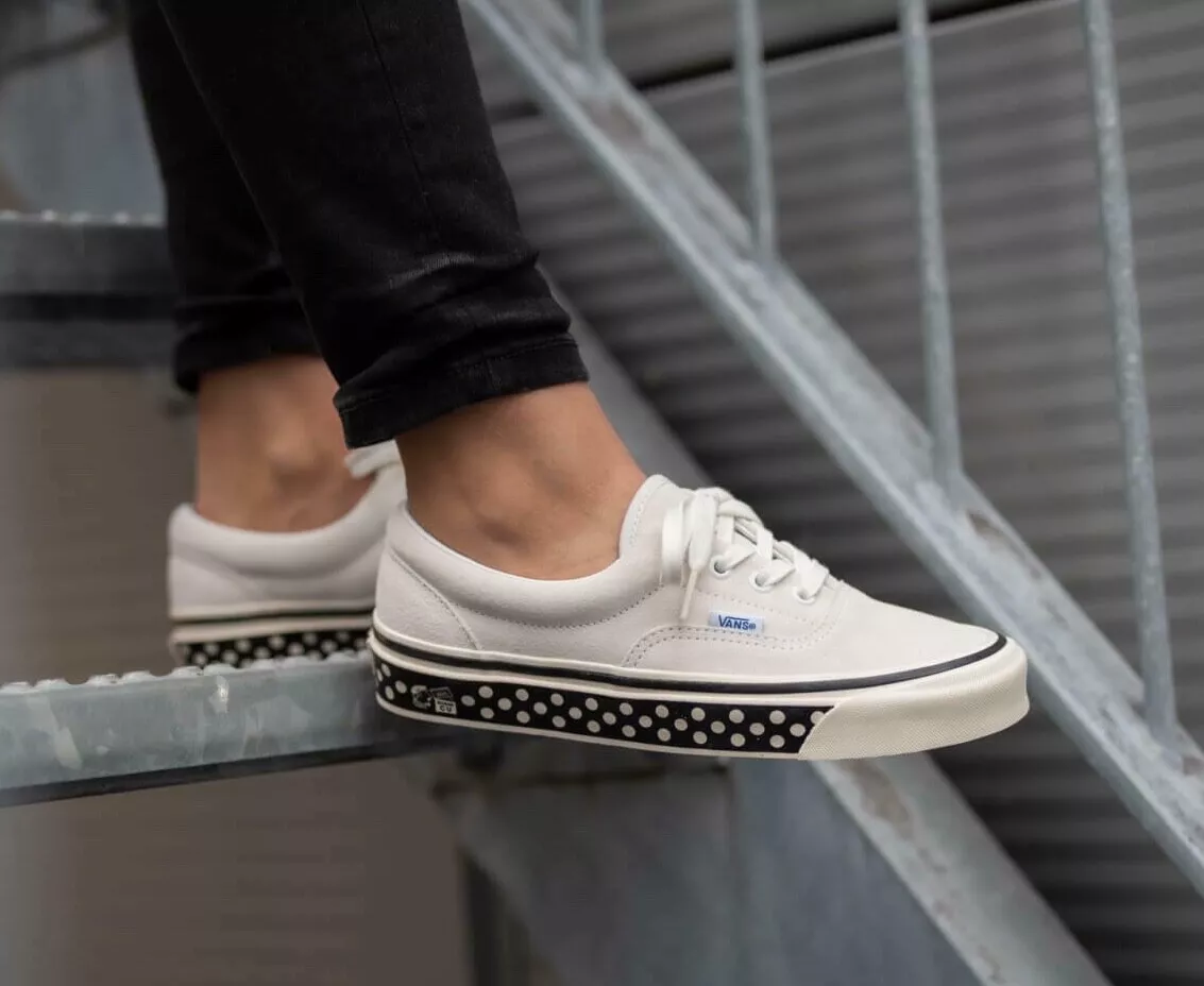 NEW IN BOX Vans Era 95 DX Anaheim Factory Suede White Polka Dot Shoes sz 5.5