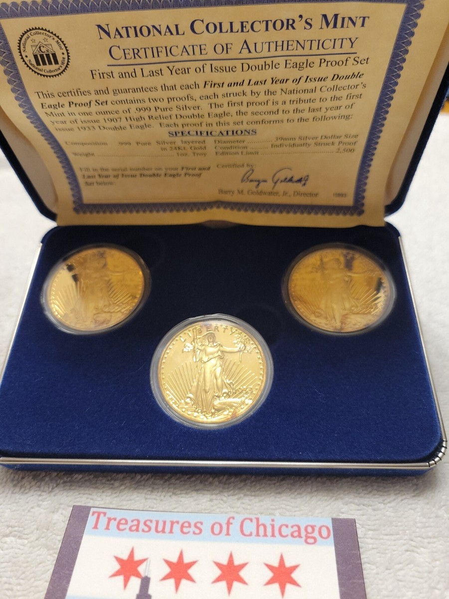 NATIONAL COLLECTOR'S MINT 3 Coin Set w/2 Gold Plated .999 NATIONAL COLLECTOR'S MINT 3 Coin Set w/2 Gold Plated .999
