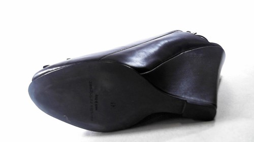 Narciso Rodríguez Italia $1095 Euro 41 Mujer Sandalias de Cuña Zapatos TALLA 10.5 M Negro - Imagen 5 de 5