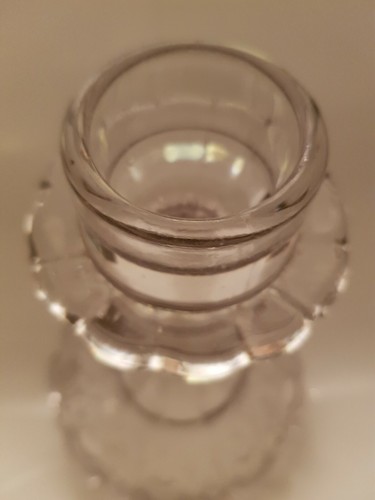 Vintage Large Fat Glass Candle Stick Holder Clear Thick Heavy Glass (A7) - Picture 10 of 12