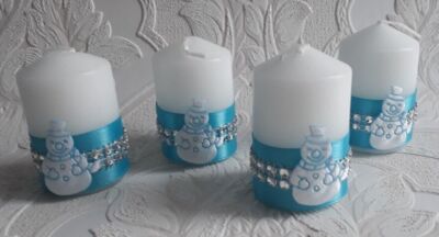 Weihnachten Kerzen Adventskranz Advent Tischdeko Adventsgesteck Schneemann