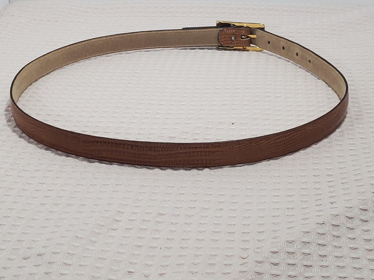 ANNE KLEIN For Calderon Brown Genuine Alligator Leather Belt VGUC 36”L ~ 2”W Calderon Belt - Etsy main image 3