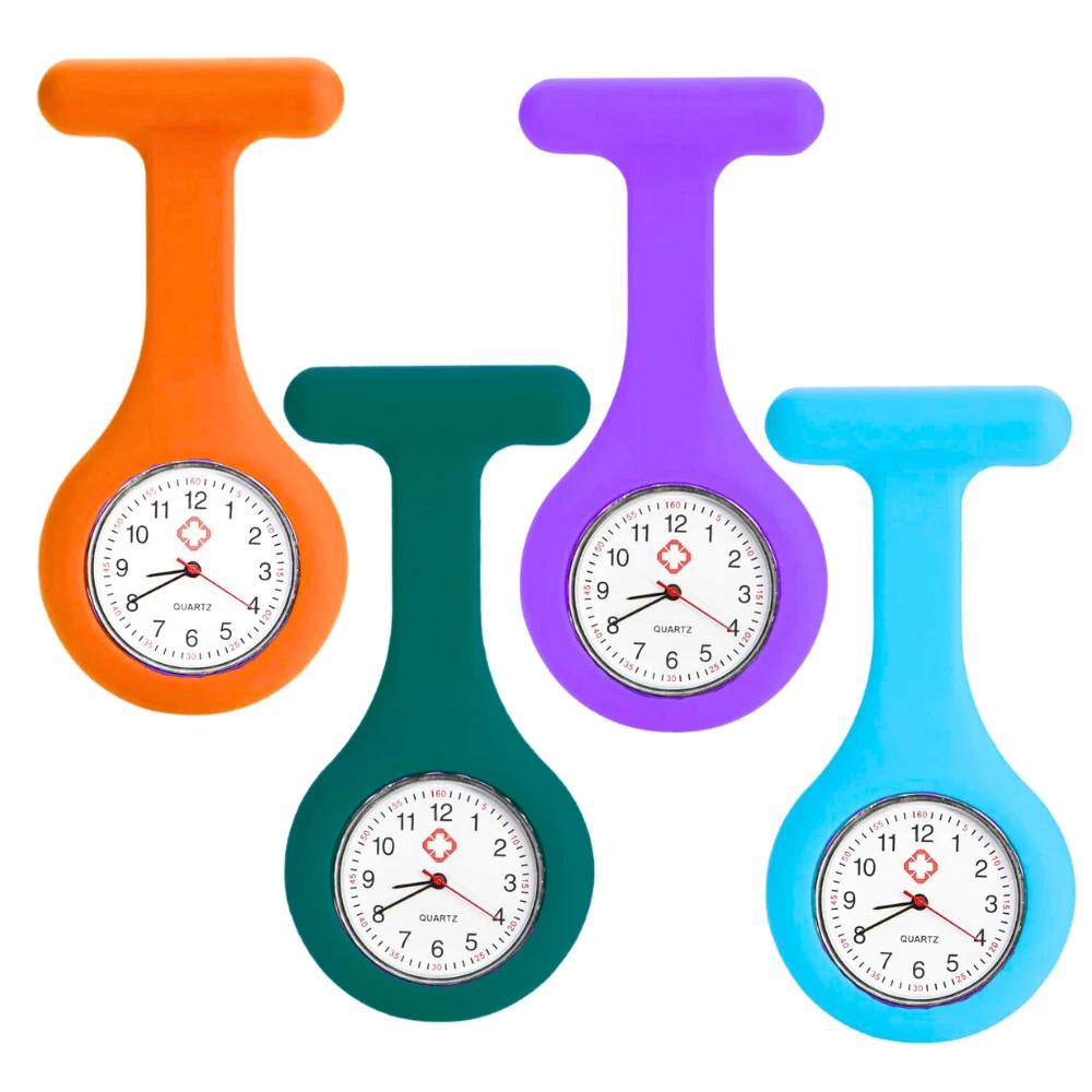 Silicone Nurse Watch Clip On Medical Hospital Tunic Quartz