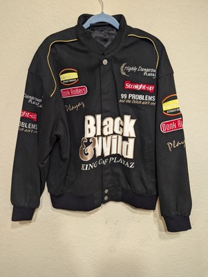 Highly Dangerous Urban Wear Black And Wild King of Playas Nascar Jacket Size XL