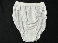 Vtg BALI 2503 Stretch Nylon Wide Waistband French Cut Sz 8/9 White Panties 296