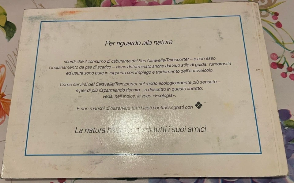 Uso e manutenzione manuale in ITALIANO @ VW CARAVELLE e TRANSPORTER - ED. 1990 - Immagine 3 di 4