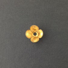 Raw Brass Rounded 4 Petal Bead Cap 12mm 8 mtl072C