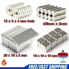 10/50Pcs Super Strong Block Round Disc Magnets Rare-Earth Neodymium Magnet NEW