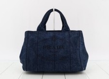 PRADA Tote Bag Canapa With Strap Navy Denim