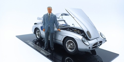 1/18 Mercedes-Benz 300 SLR Coupe Interior Azul con Figura Piel de Uhlen CMC M-246 - Imagen 4 de 8