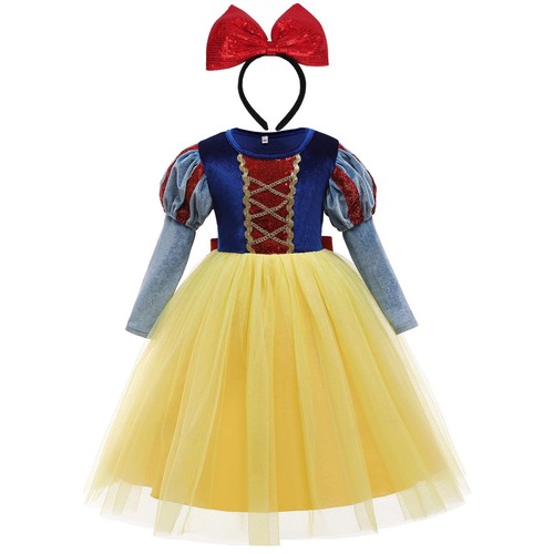 Kids Girl Snow White Dresses Cosplay Princess Book Week Costume Party Dress Gown - Picture 14 of 15