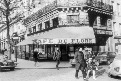 Außenansicht Cafe de FLORE Paris berühmt gemacht durch seine Stammgäste P- 1968 4x6 Foto