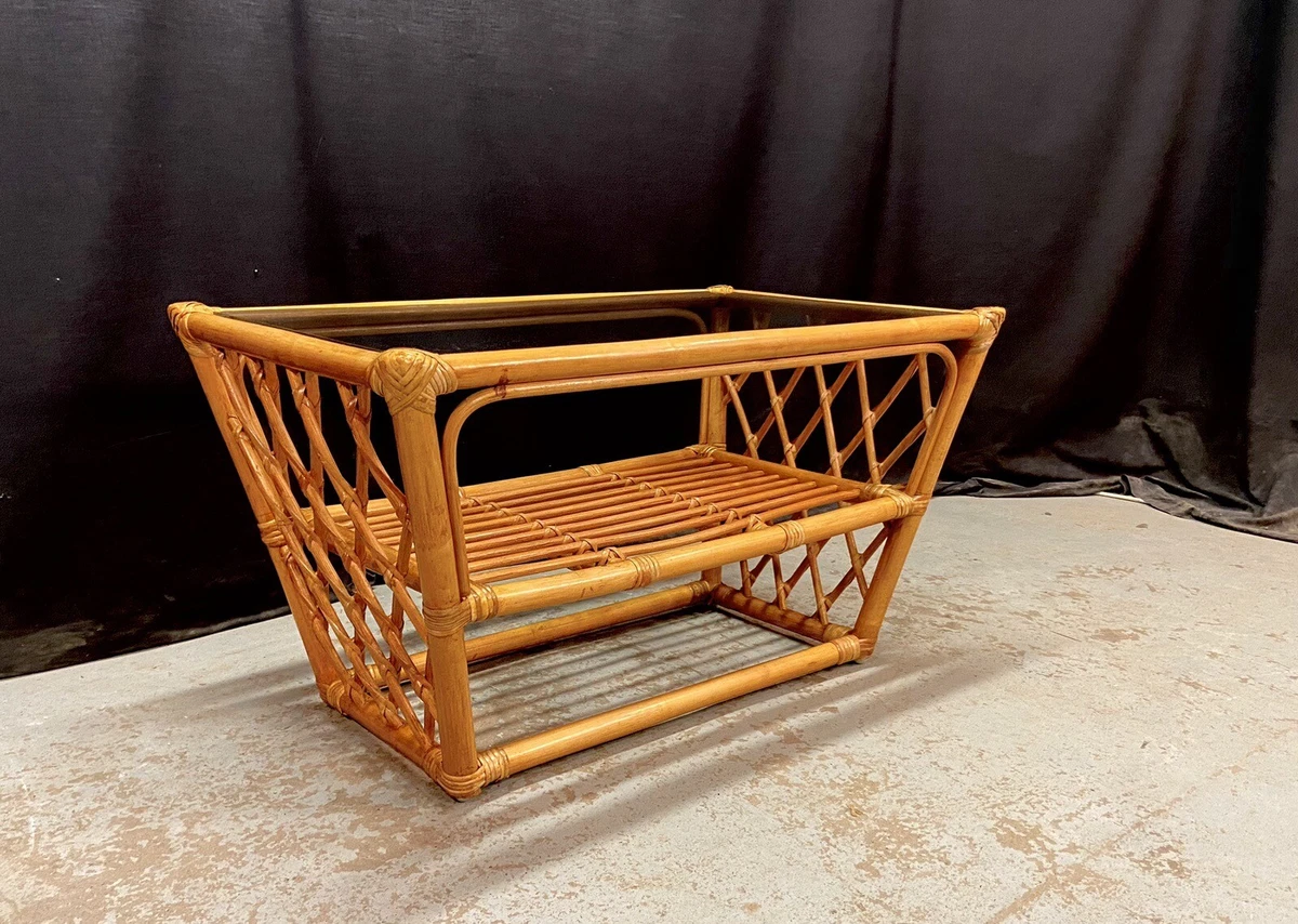 Vintage bamboo coffee table deals